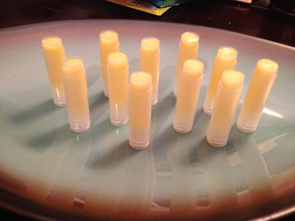 DIY lip balm in tubes